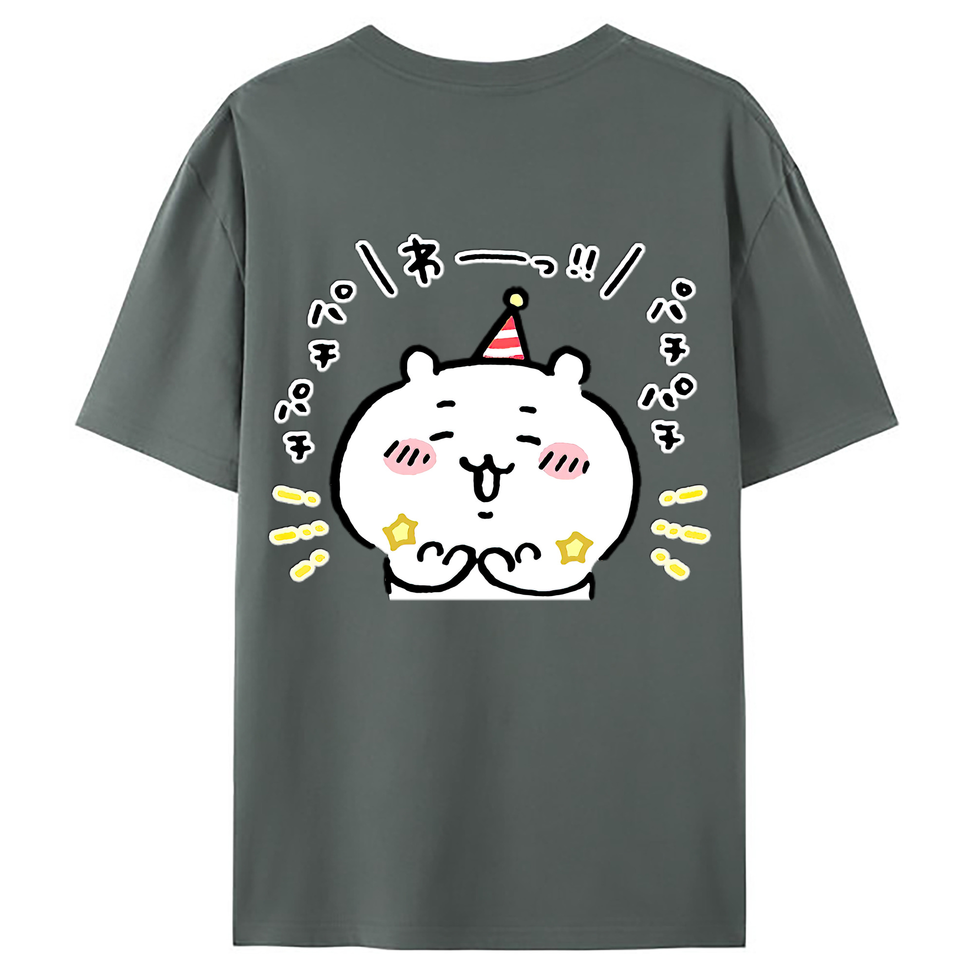 （画像用） ちいかわ ちいかわ Chii-kawa chiikawa 綿100％ メンズ半袖Tシャツ（バックプリント） 通気性